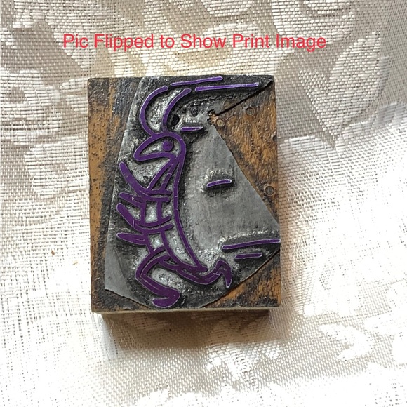 Antique Wooden Print Block Running Cricket Insect Bug - Picture 1 of 4